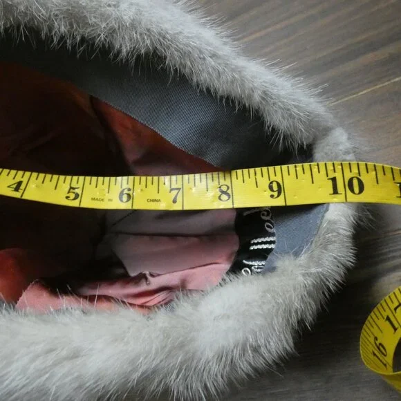 VTG Walleek's Furs Pittsburgh Adult Mink Hat 10" Diameter Light Brown Satin Line - Picture 7 of 14